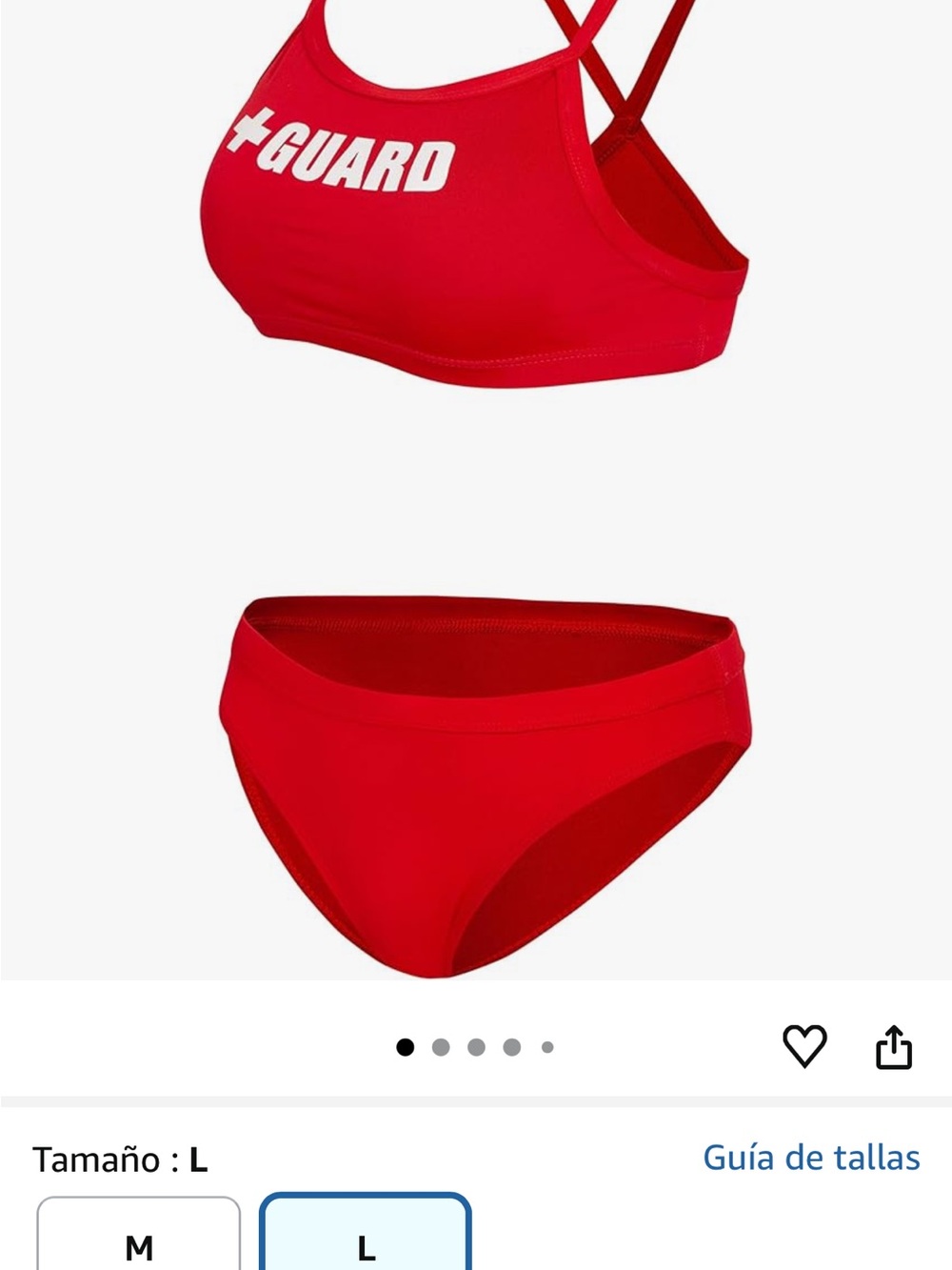 Lifeguard Red Two-Piece Swimsuit Top & Bottom